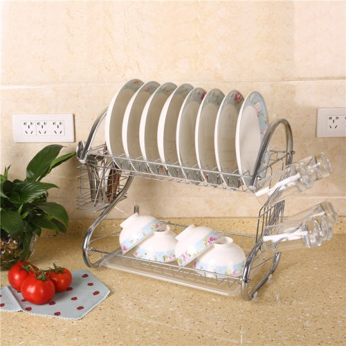 Tier Dish Drainer Rack With Drip Tray