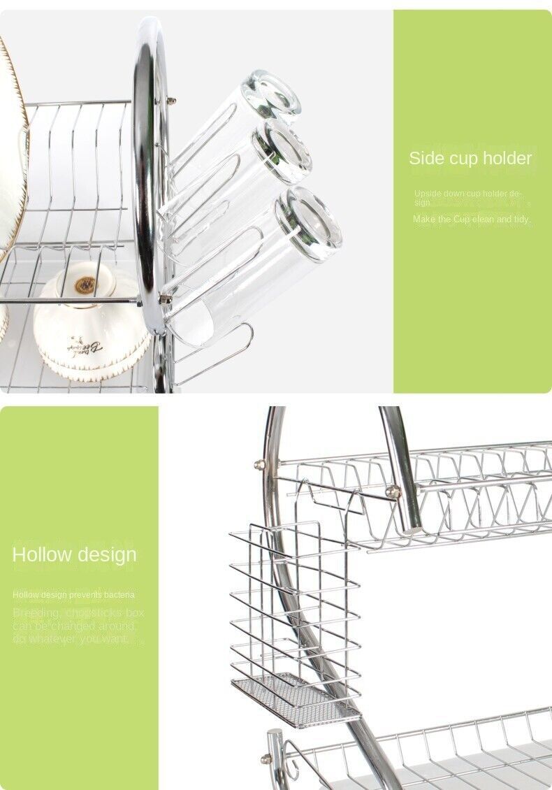 Tier Dish Drainer Rack With Drip Tray