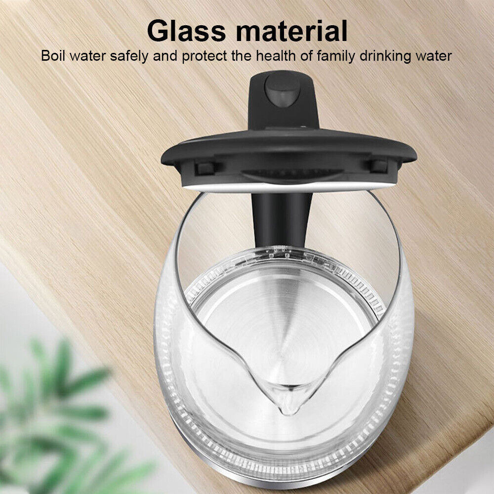 2L Electric Kettle Glass 360 Blue LED