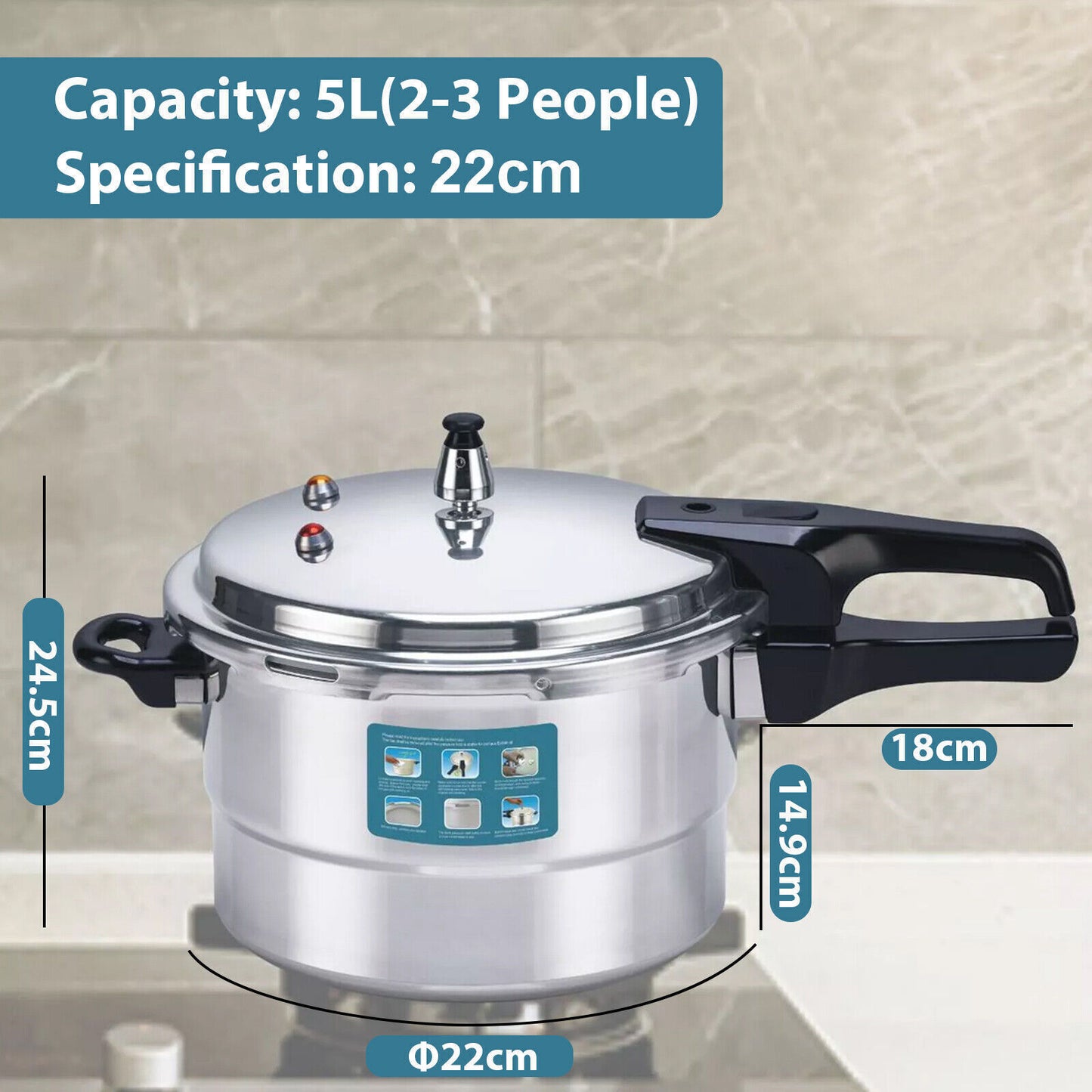 5L Aluminium Pressure Cooker Quick
