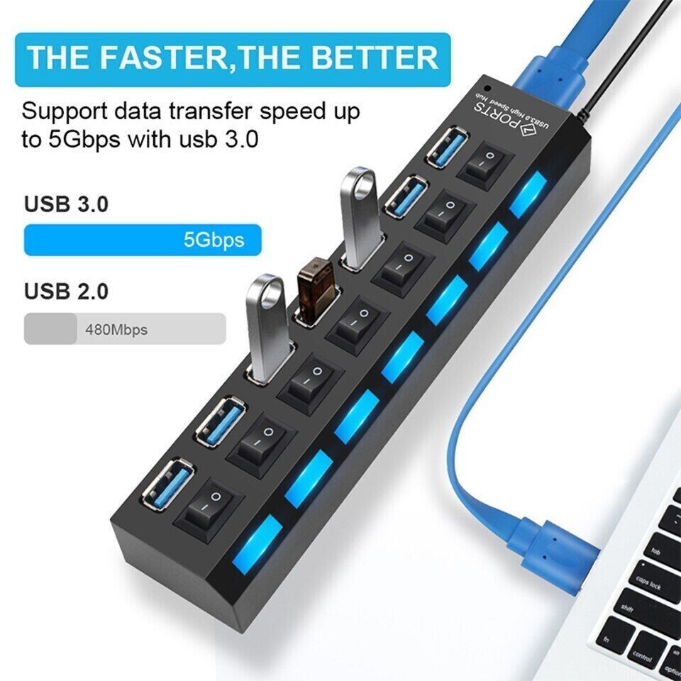USB HUB 7 Port High Speed 3.0 USB