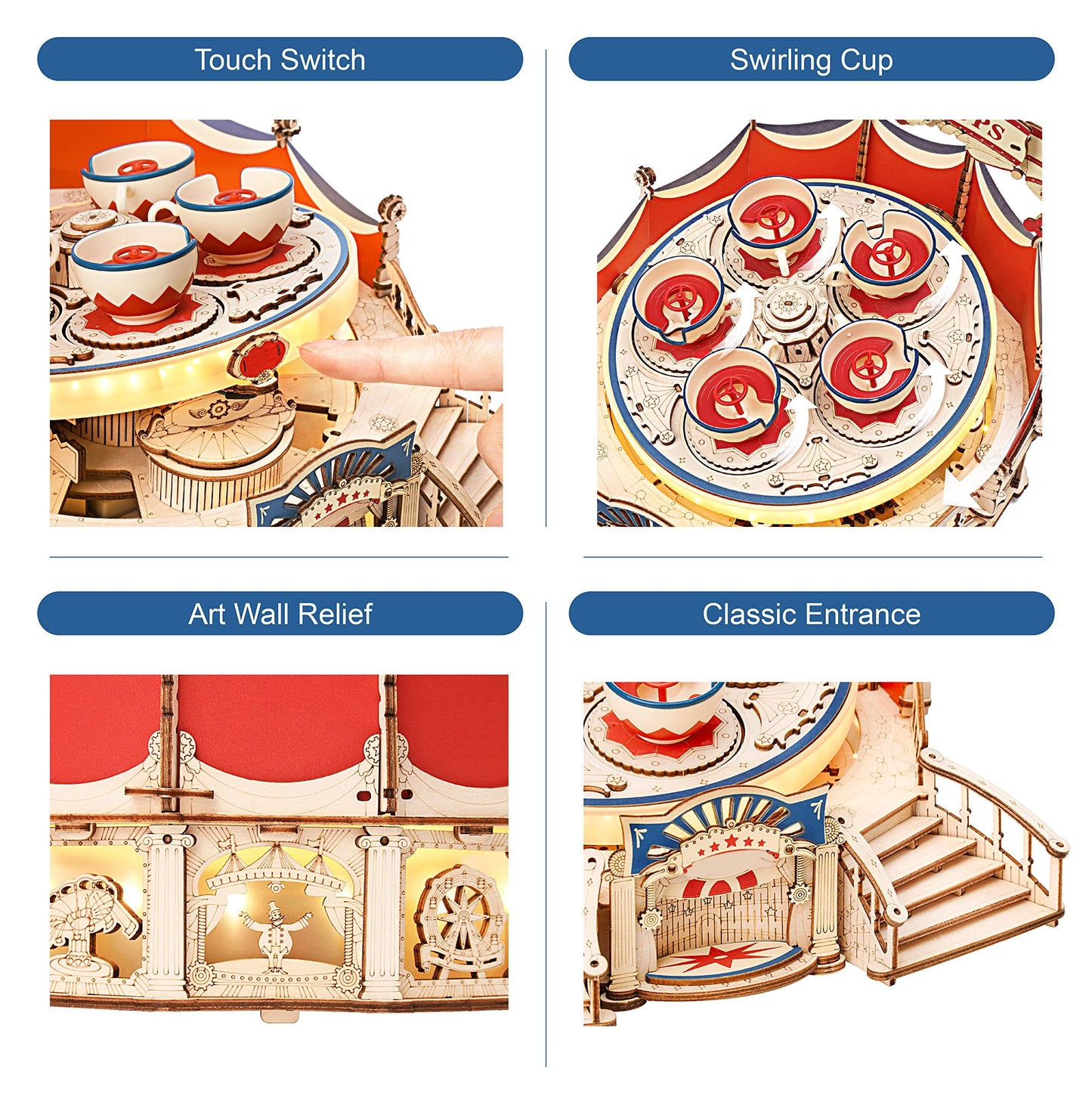 Robotime Music Box Building Block Amusement Park