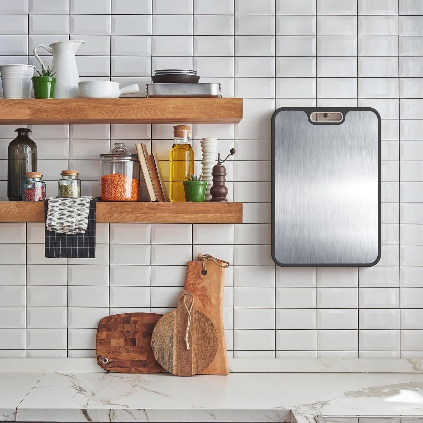 Stainless Cutting Board Double-Sided Titanium