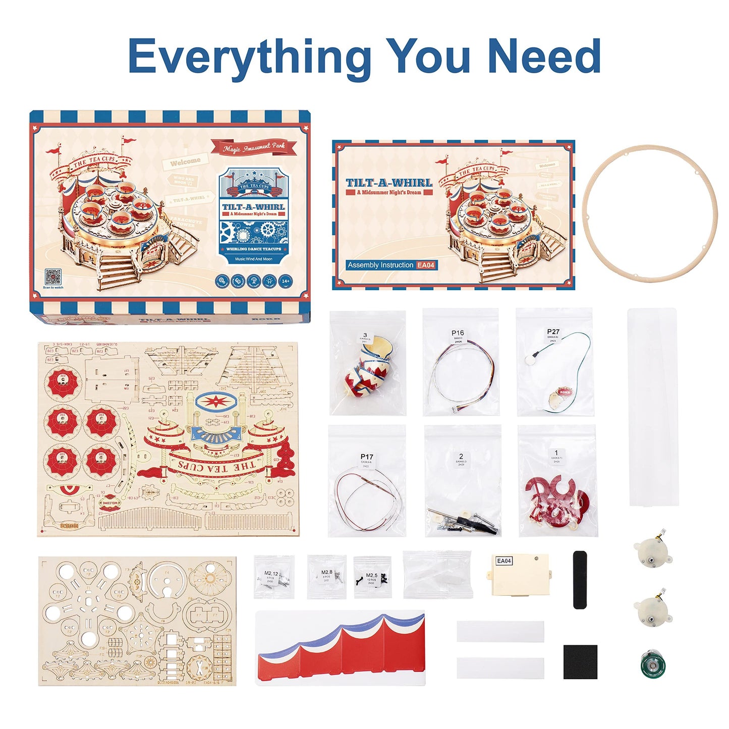 Robotime Music Box Building Block Amusement Park