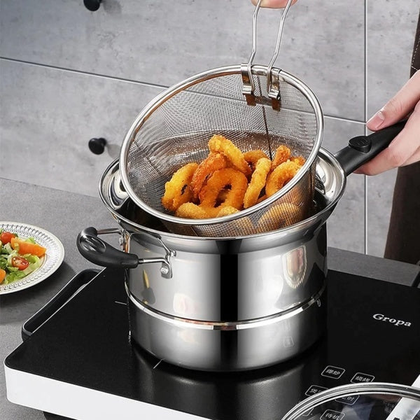 4pcs Non Stick Chip Pan Deep Fat Fryer