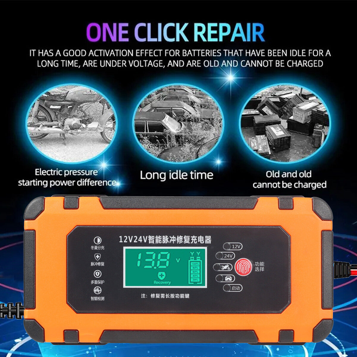 Smart Car Battery Fast Charger 12V