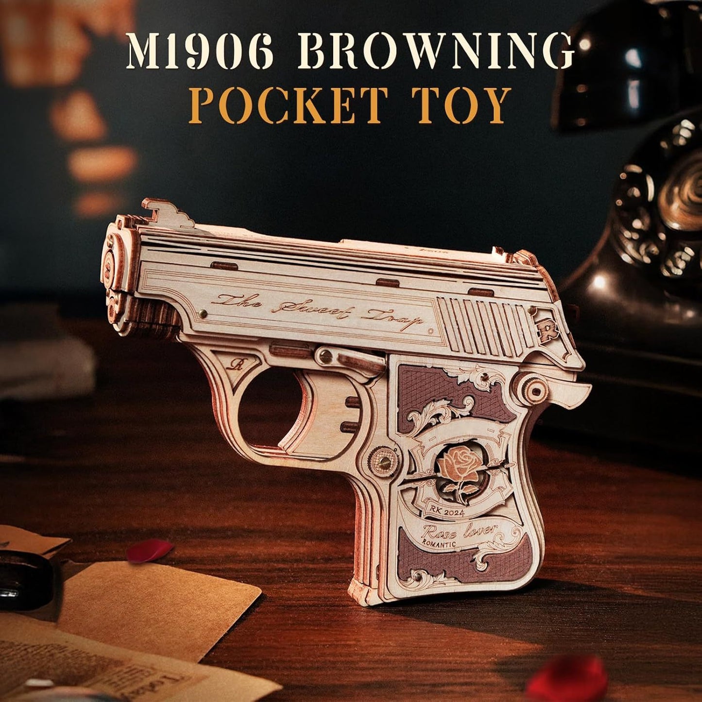 ROBOTIME 3D Puzzle Wooden Hideout Gun