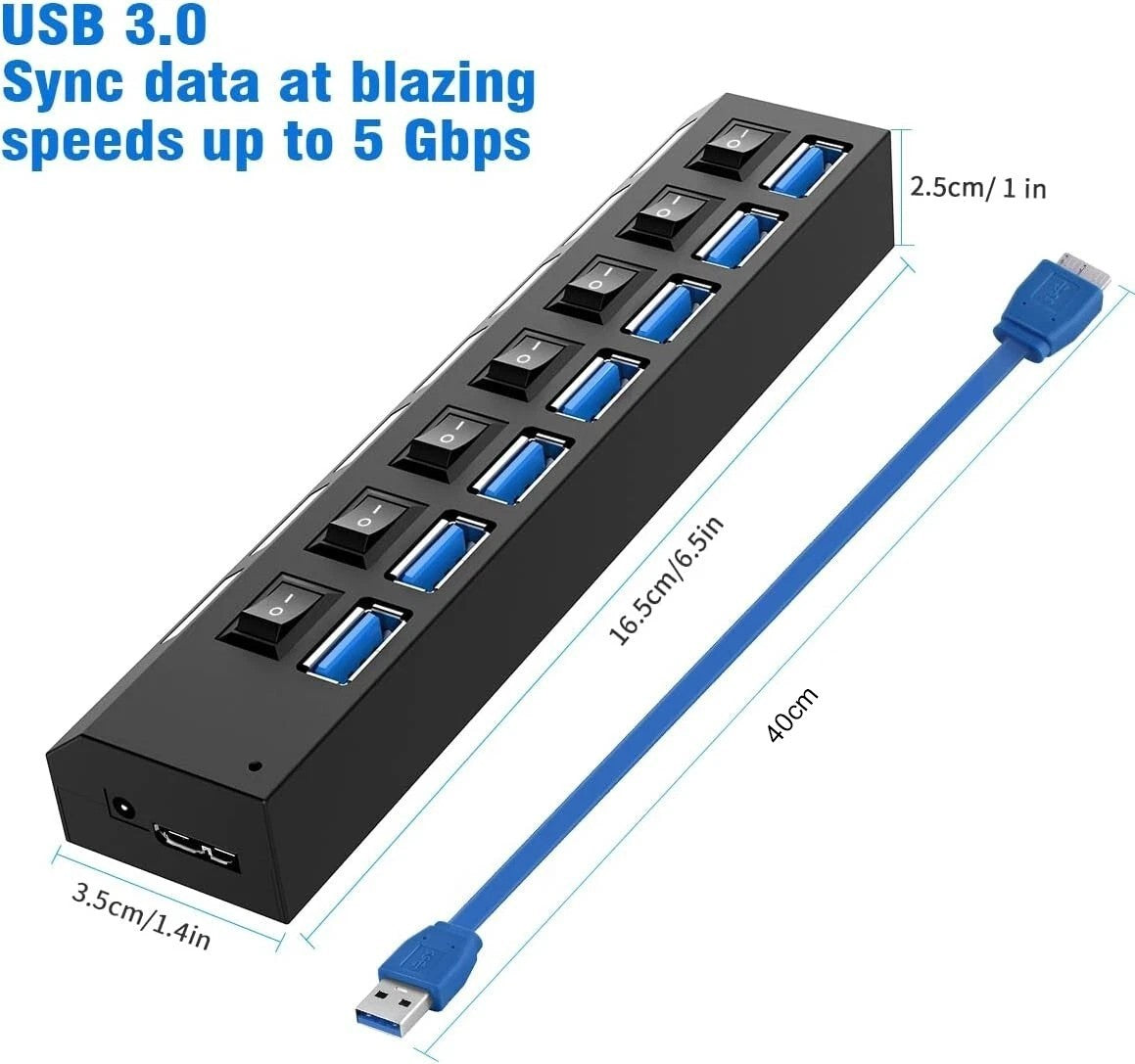 USB HUB 7 Port High Speed 3.0 USB