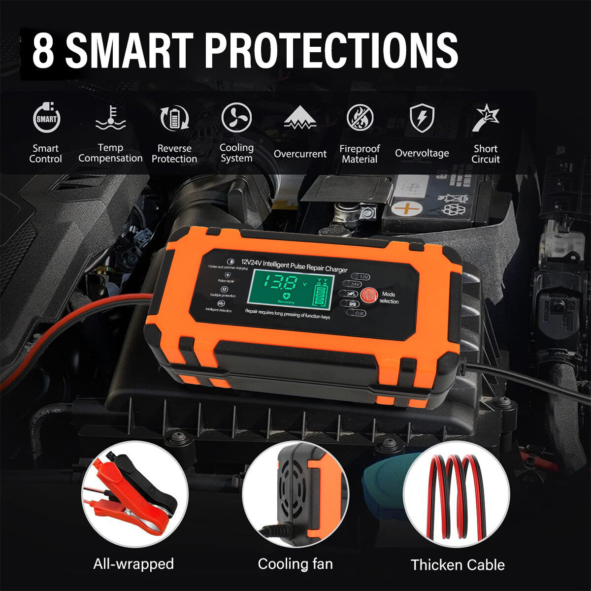 Smart Car Battery Fast Charger 12V