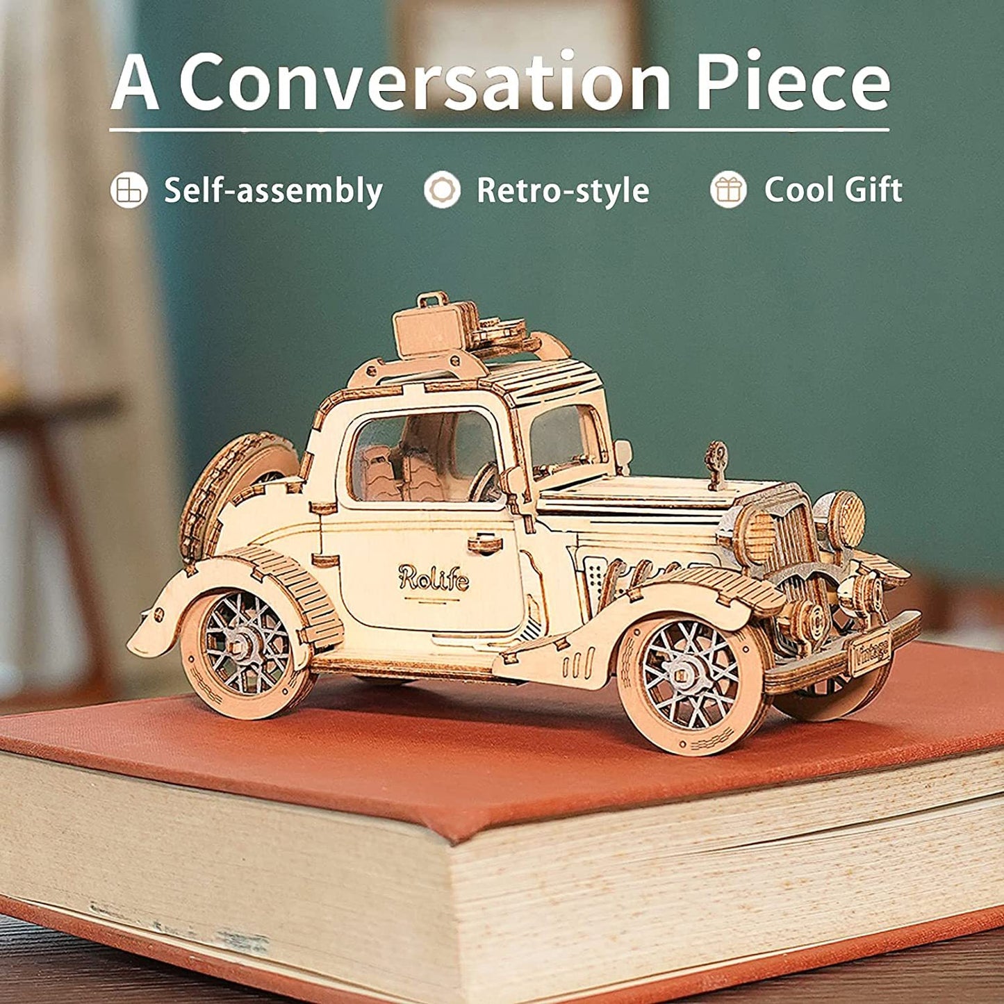 Robotime Rolife Vintage Car Model 3D Wooden Puzzle