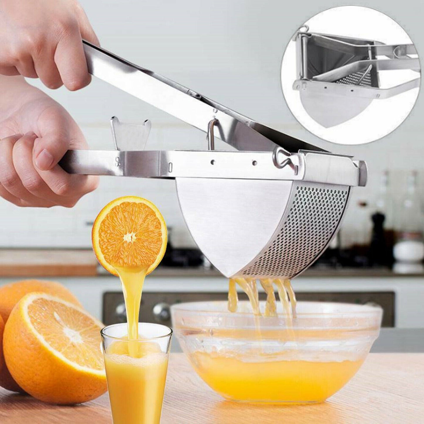 New Large Stainless Steel Potato Ricer Masher