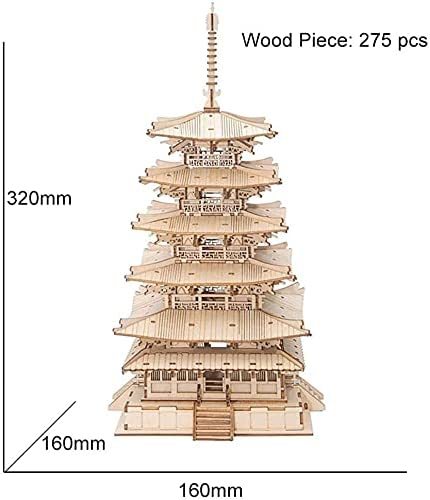 Robotime Five-storied Pagoda 3D Wooden Puzzle