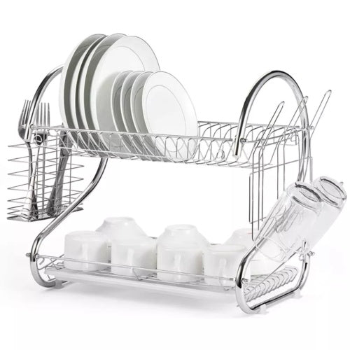 Tier Dish Drainer Rack With Drip Tray