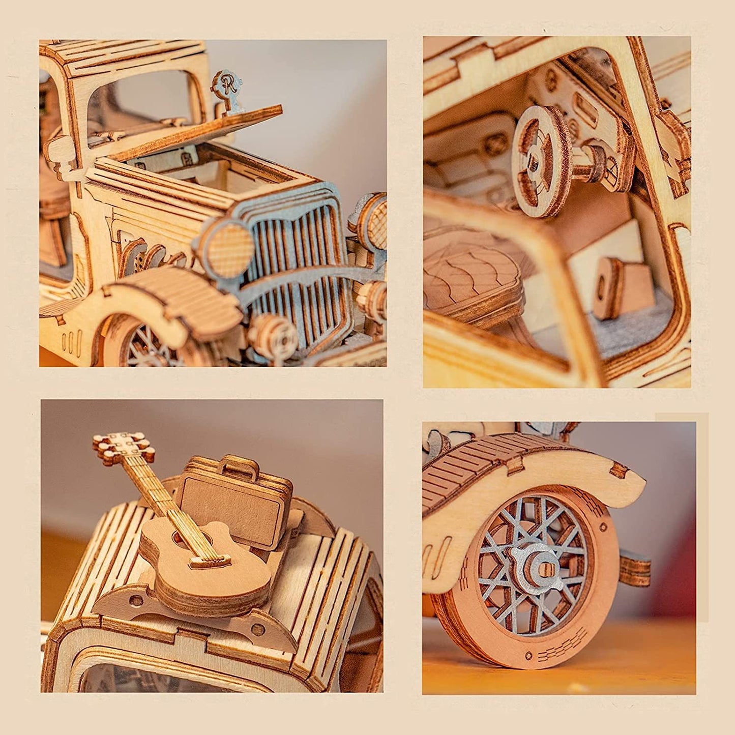 Robotime Rolife Vintage Car Model 3D Wooden Puzzle
