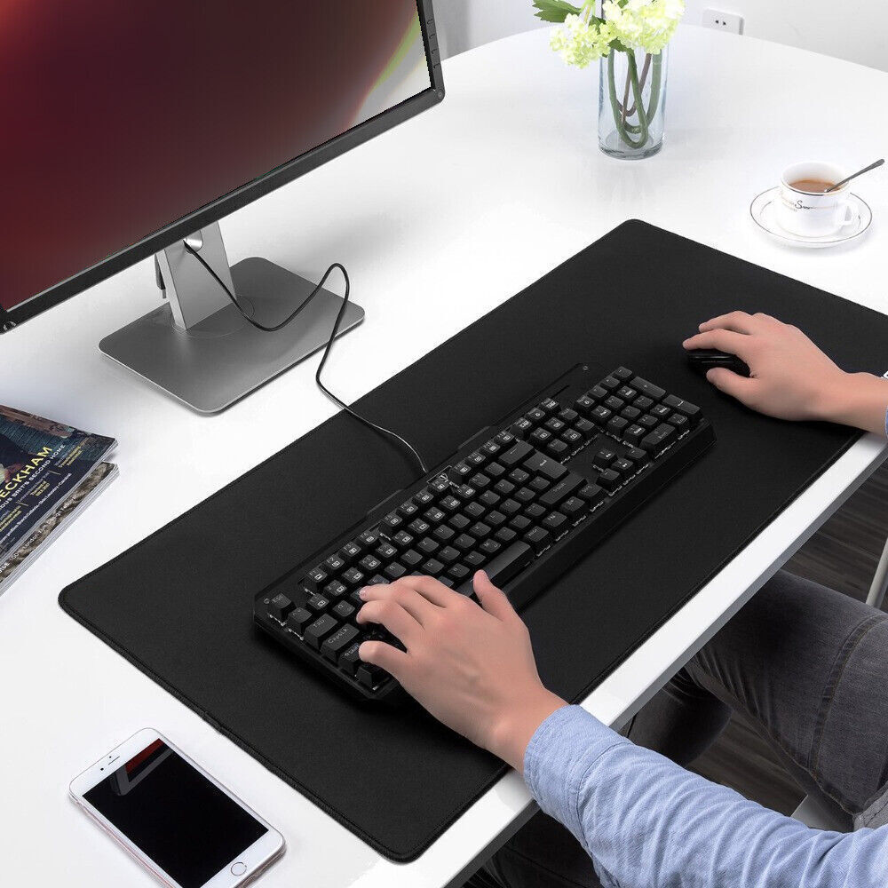Black 90x40cm Extra Large Anti Slip Gaming Mouse Mat