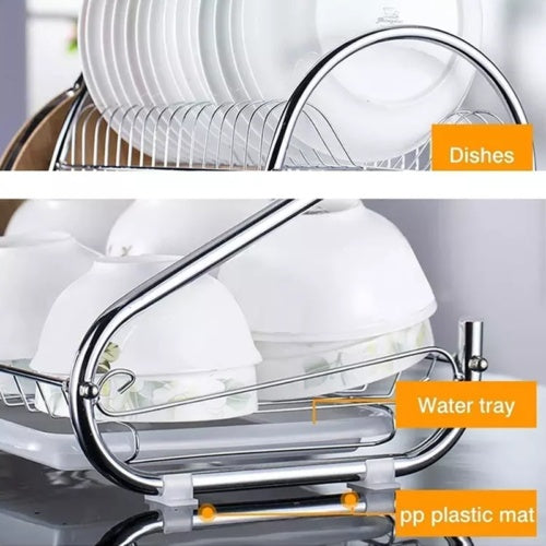 Tier Dish Drainer Rack With Drip Tray