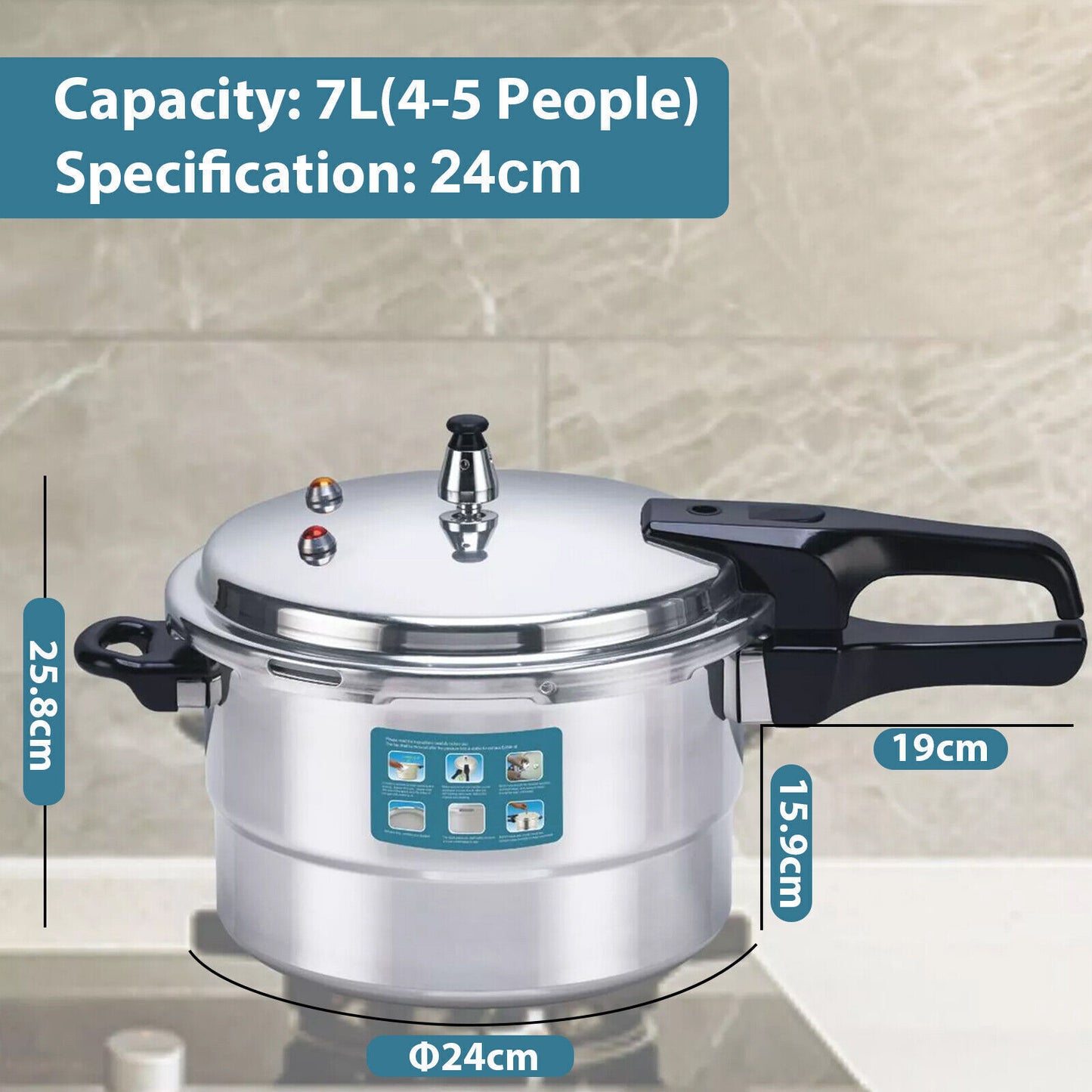 7L Aluminium Pressure Cooker Quick