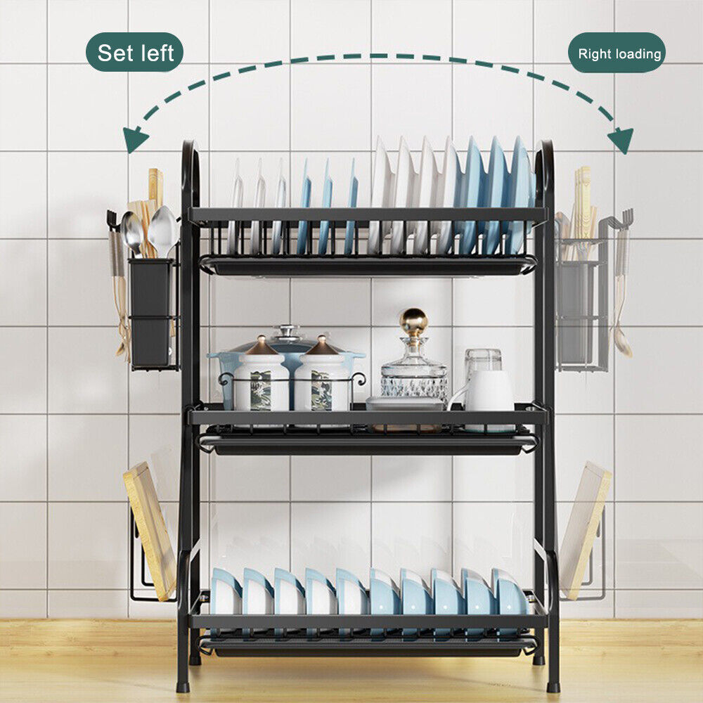 3 Tier Dish Drainer Rack With Drip Tray