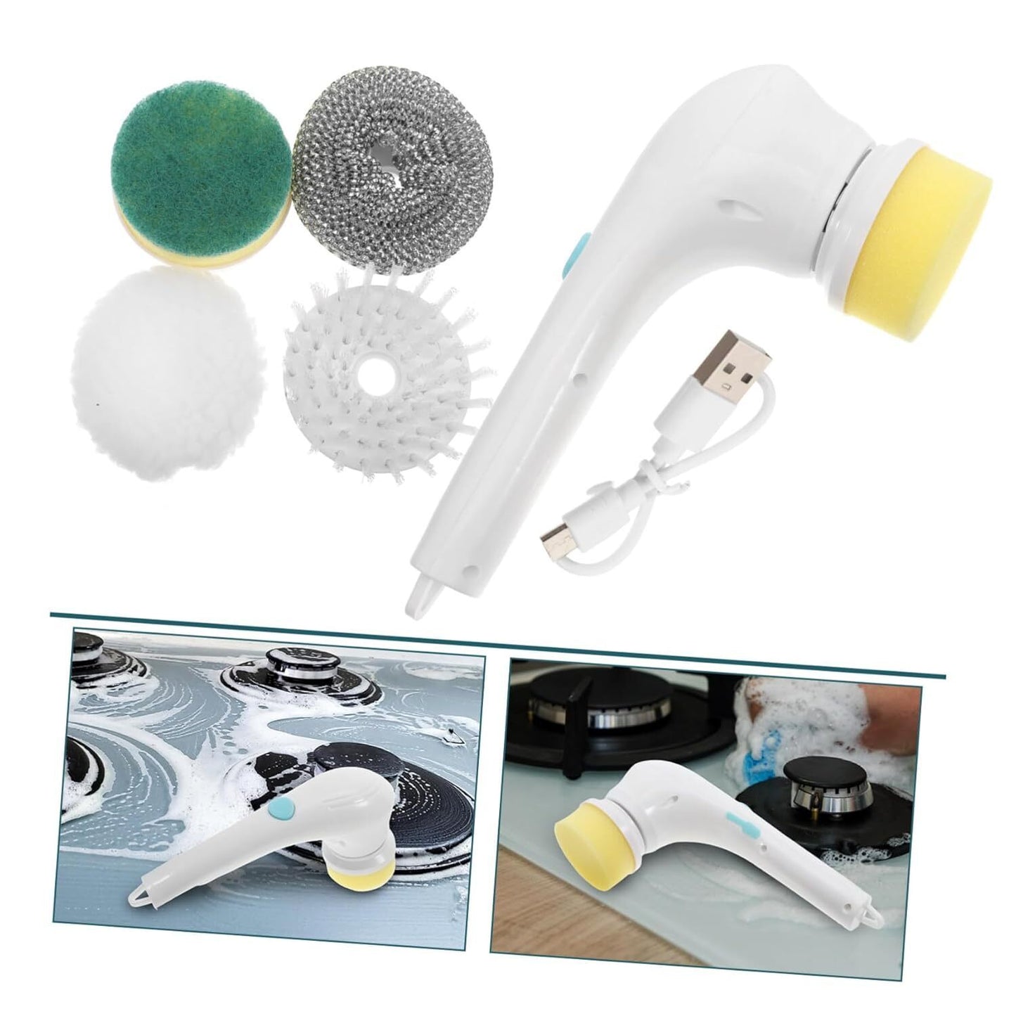 5 In 1 Handheld Electric Spin Scrubber Cleaning Brush