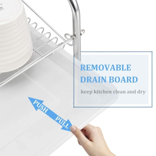 Tier Dish Drainer Rack With Drip Tray