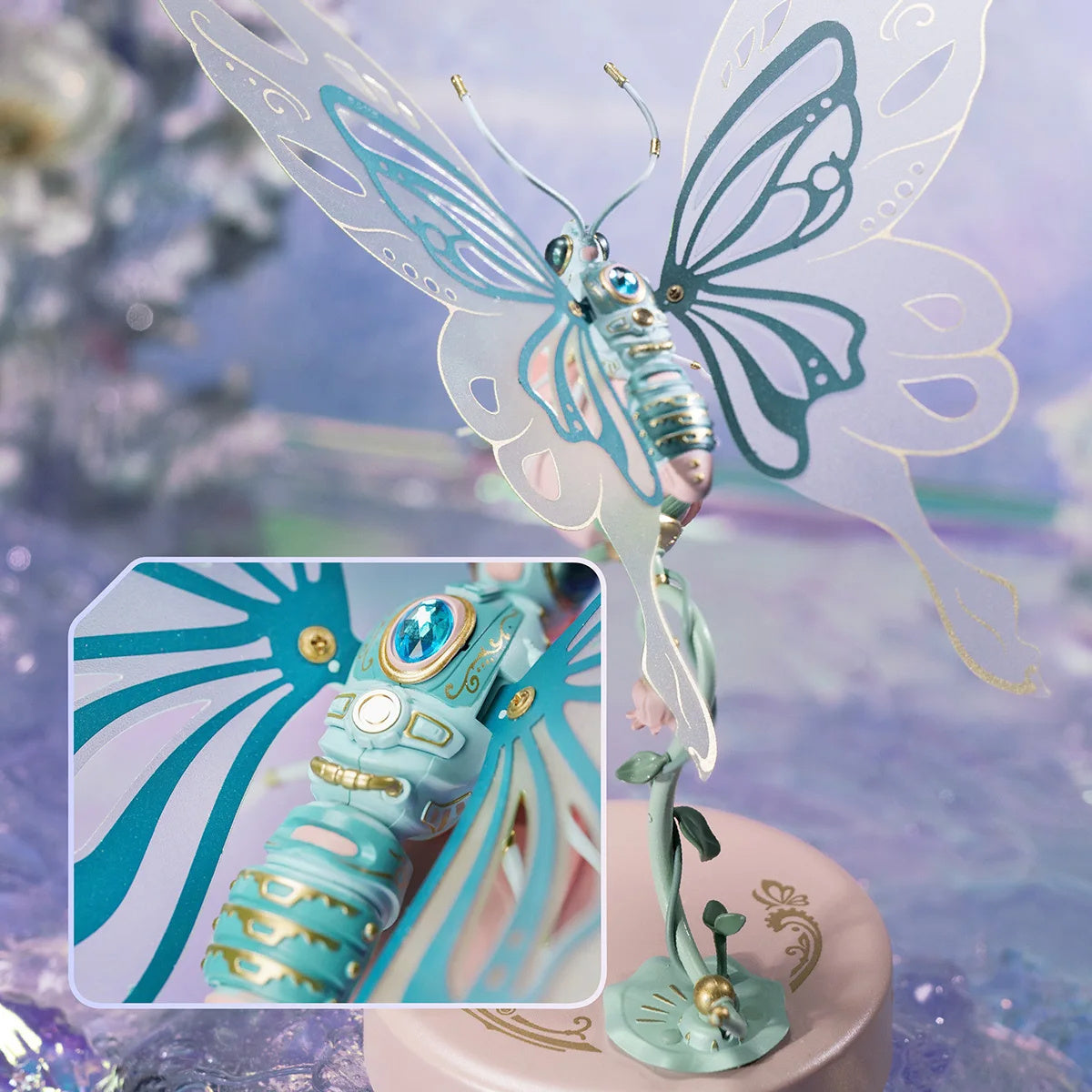 ROKR Starry Blue Mechanical Butterfly Plastic 3D Puzzle