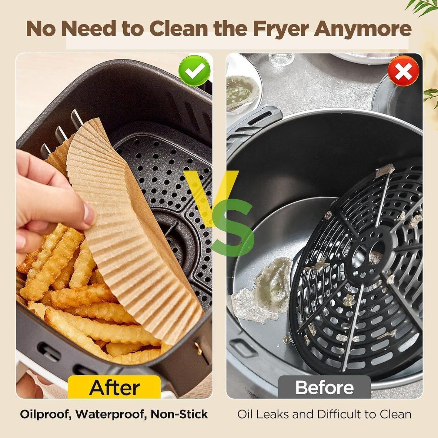 Round Disposable Non-Stick Air Fryer Steamer Paper