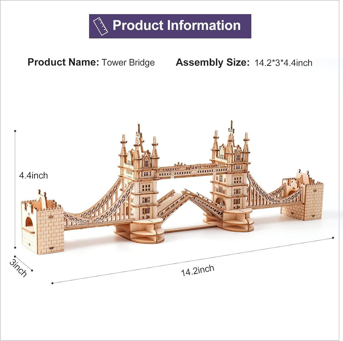 ROBOTIME 3D Wooden Puzzle London Tower Bridge