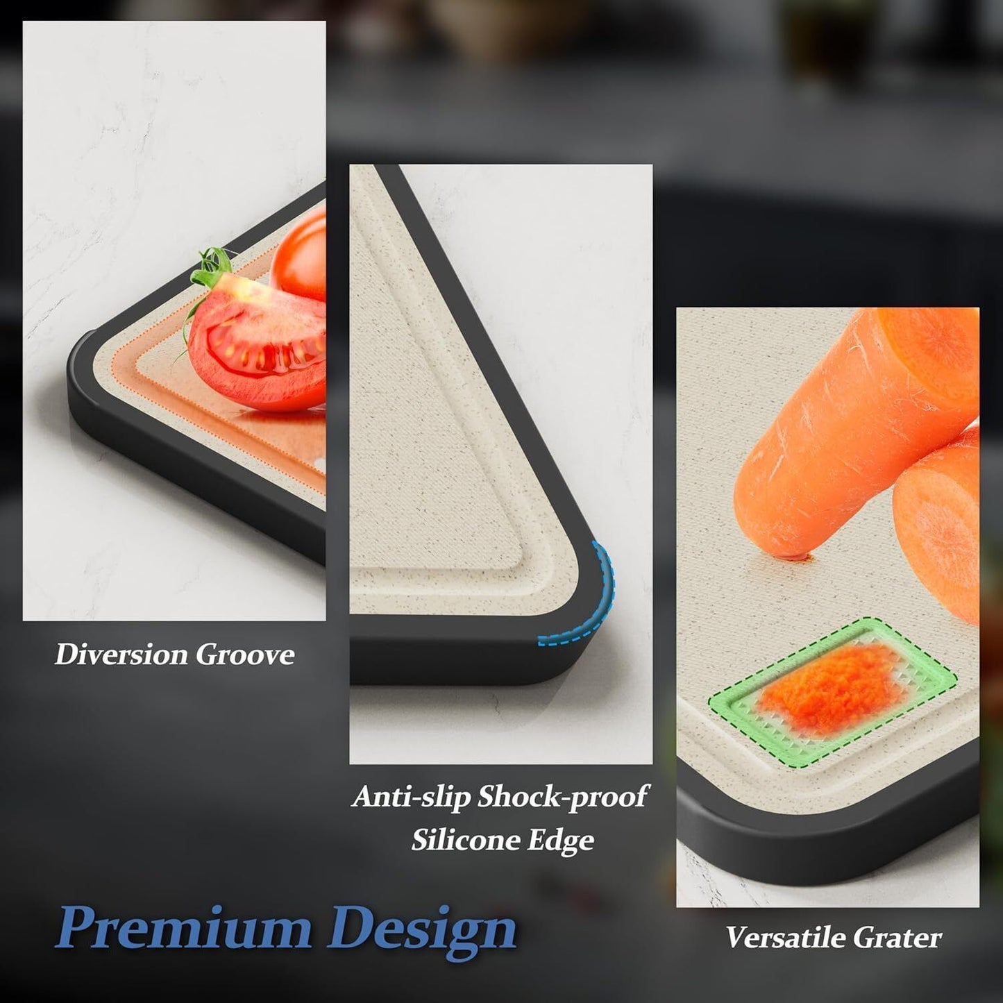 Stainless Cutting Board Double-Sided Titanium
