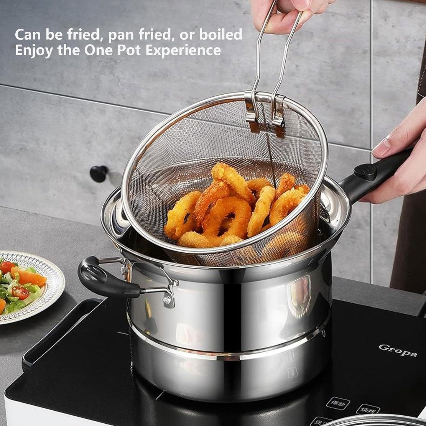 4pcs Non Stick Chip Pan Deep Fat Fryer