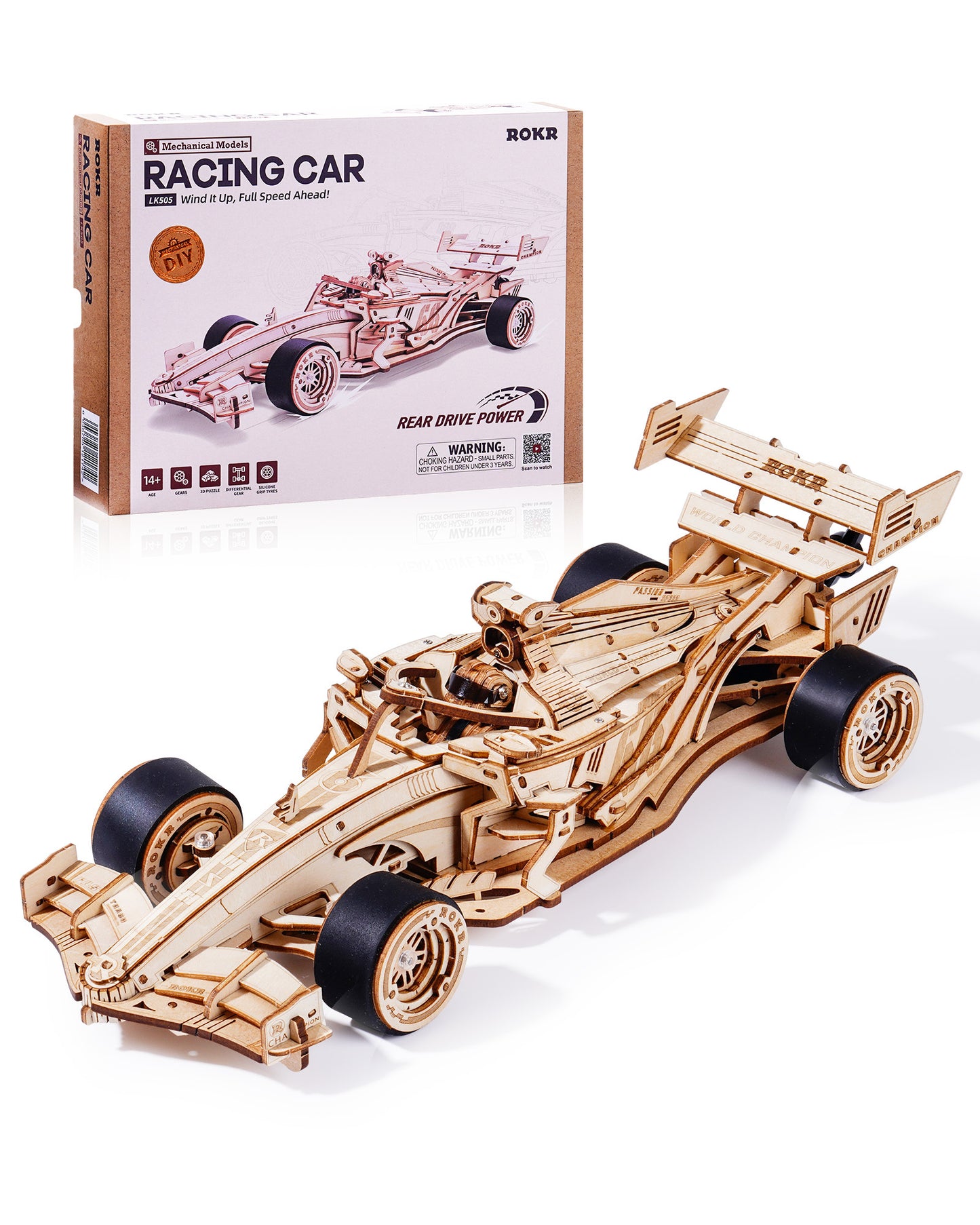 ROBOTIME 3D Wooden Puzzle Racing Car