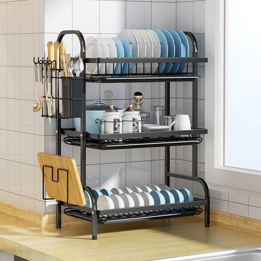 3 Tier Dish Drainer Rack With Drip Tray