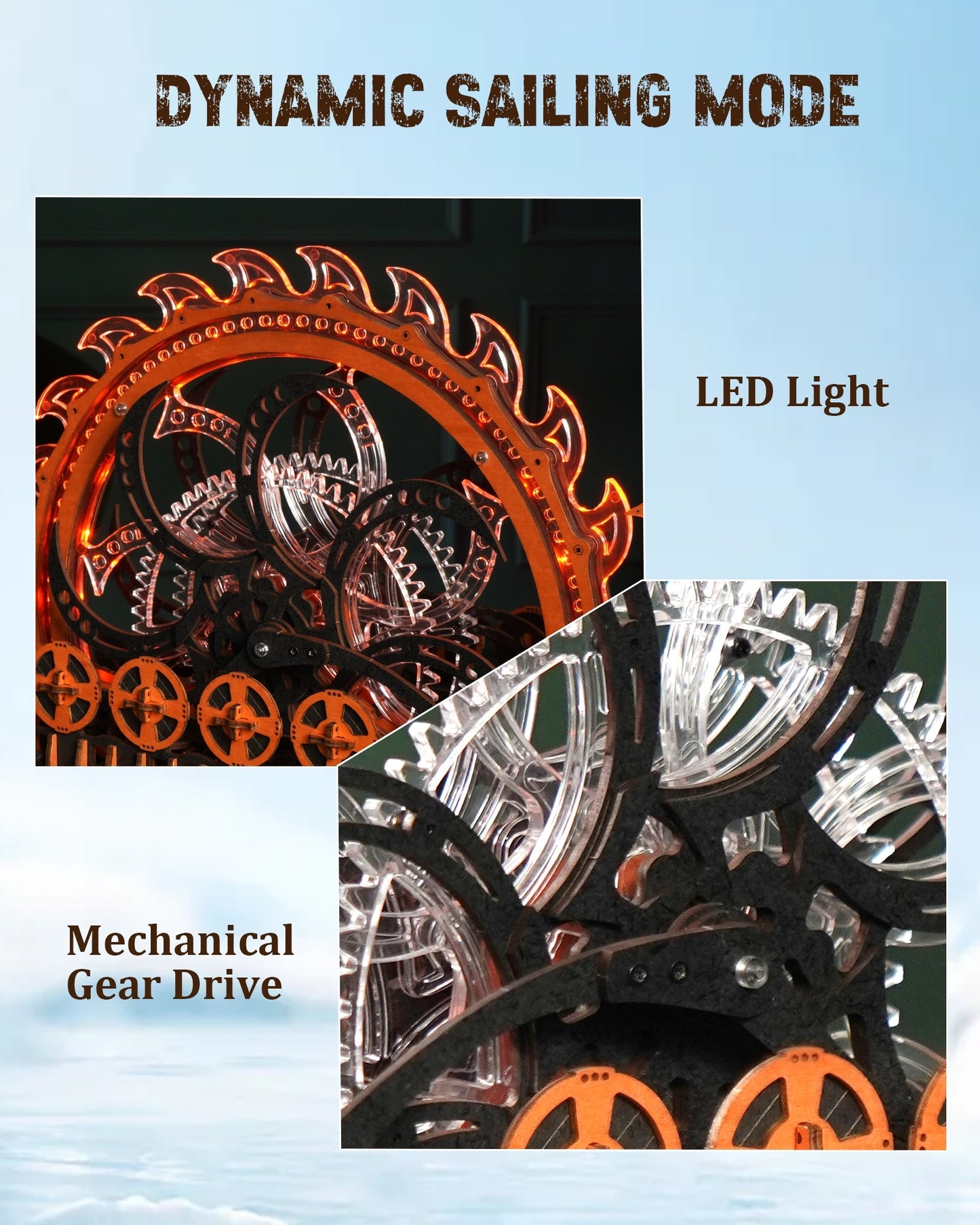 ROKR Dragon Boat Electric Mechanical 3D Wooden Puzzle