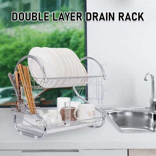 Tier Dish Drainer Rack With Drip Tray