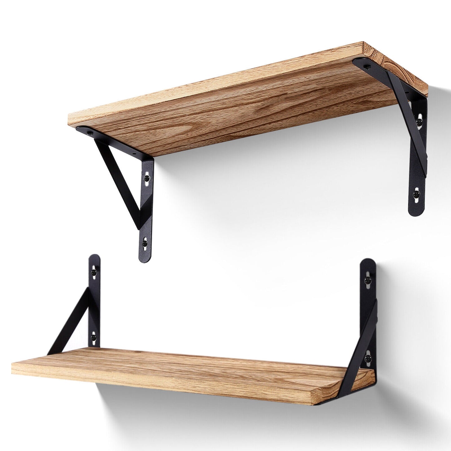 2x Wooden Floating Shelves Wall Mounted Display