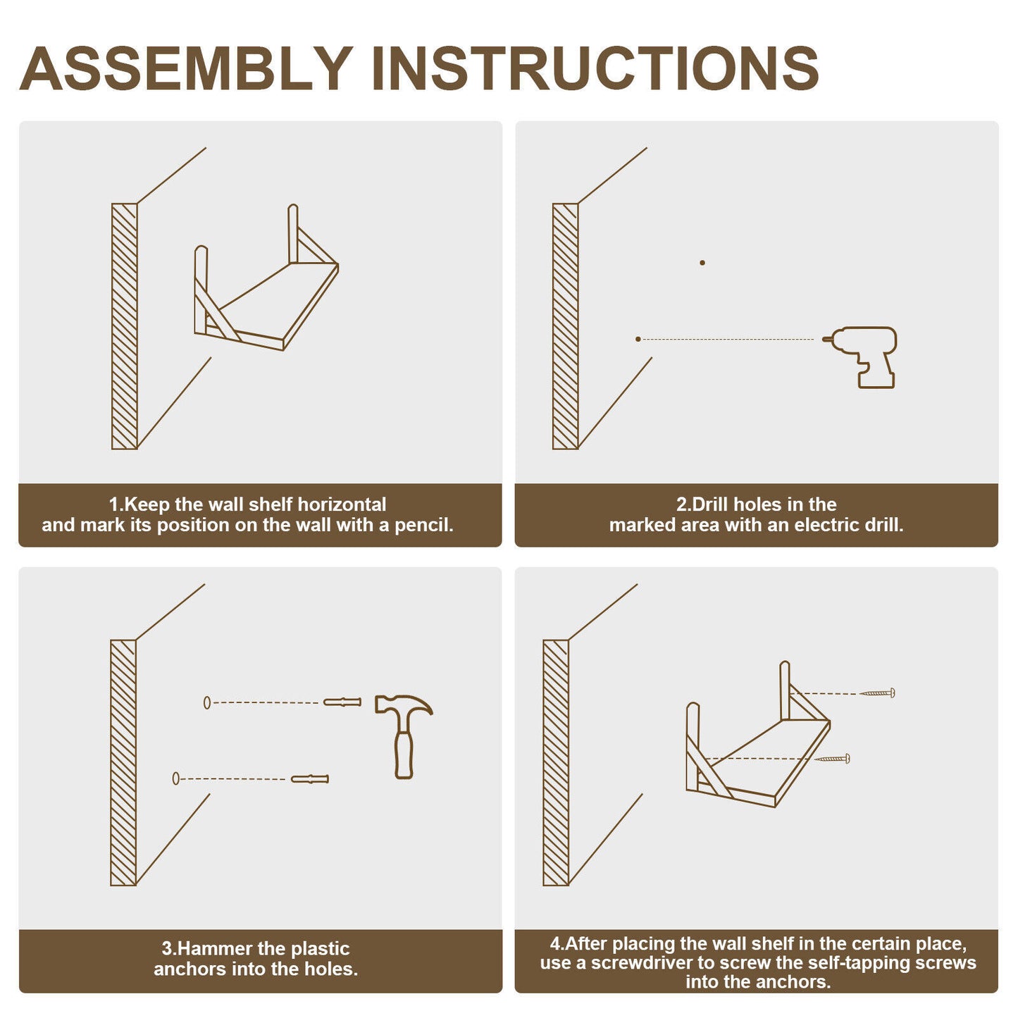 2x Wooden Floating Shelves Wall Mounted Display