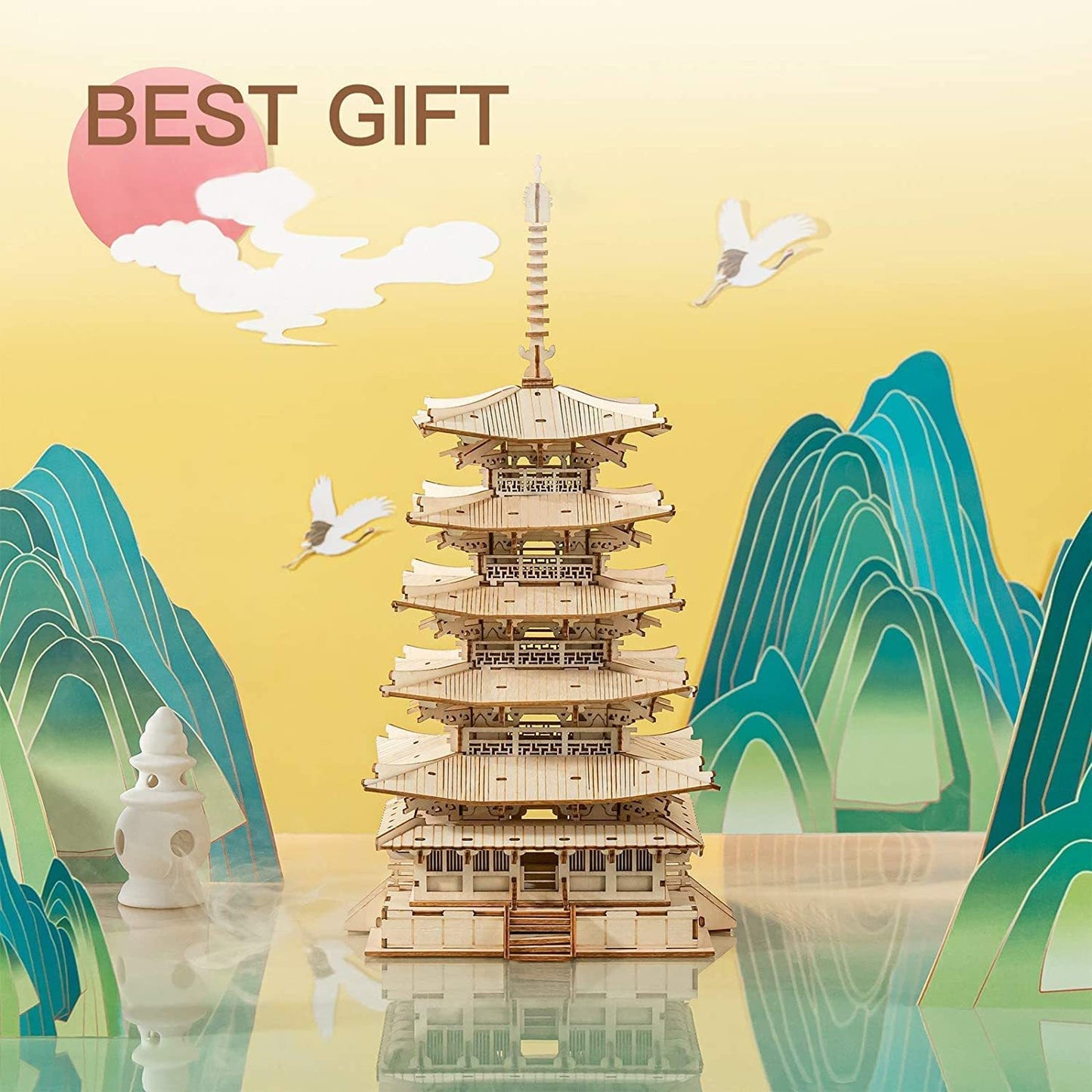 Robotime Five-storied Pagoda 3D Wooden Puzzle