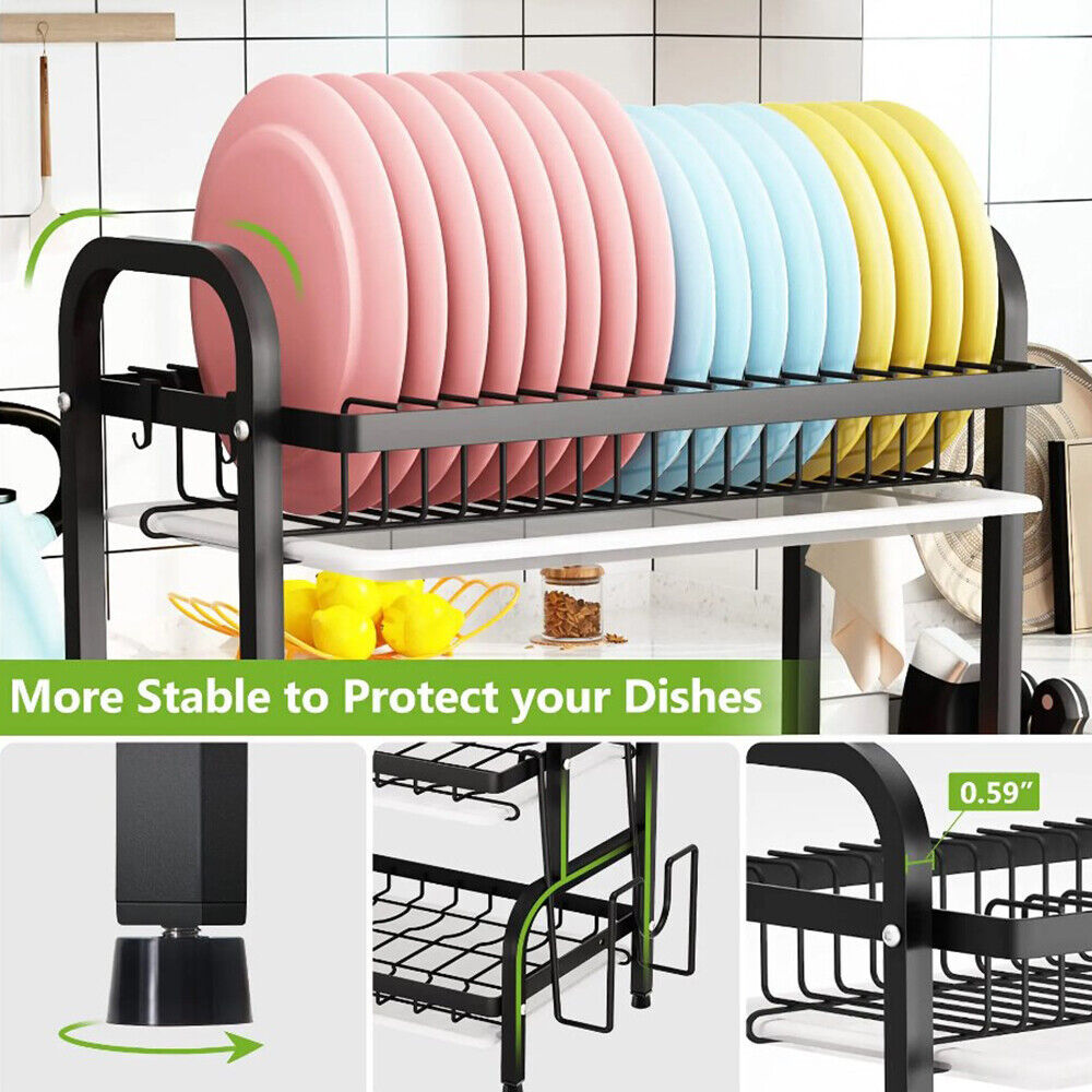 3 Tier Dish Drainer Rack With Drip Tray