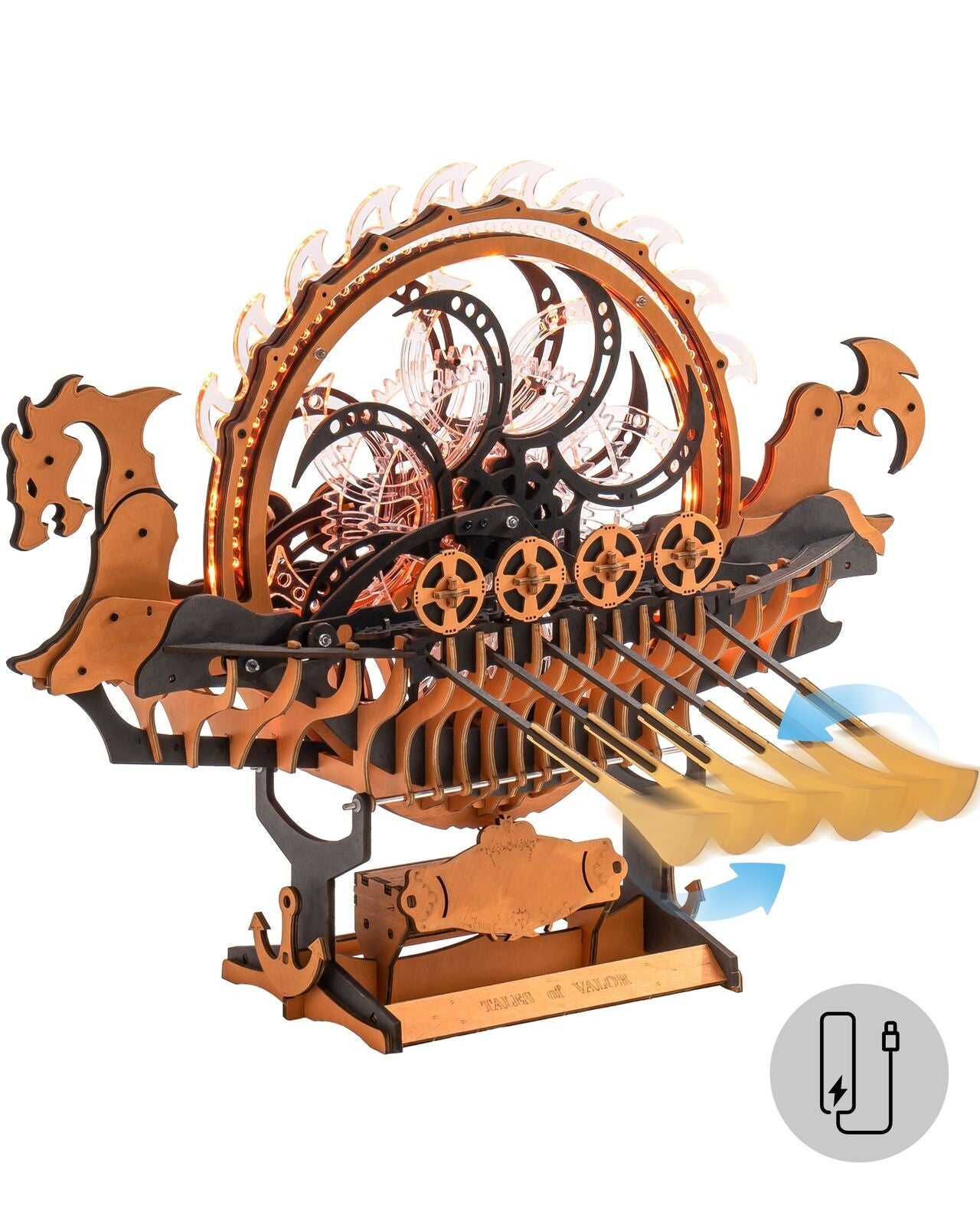 ROKR Dragon Boat Electric Mechanical 3D Wooden Puzzle