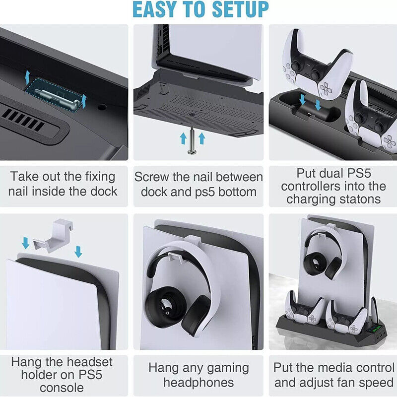 PS5 Vertical Cooling Fan Stand