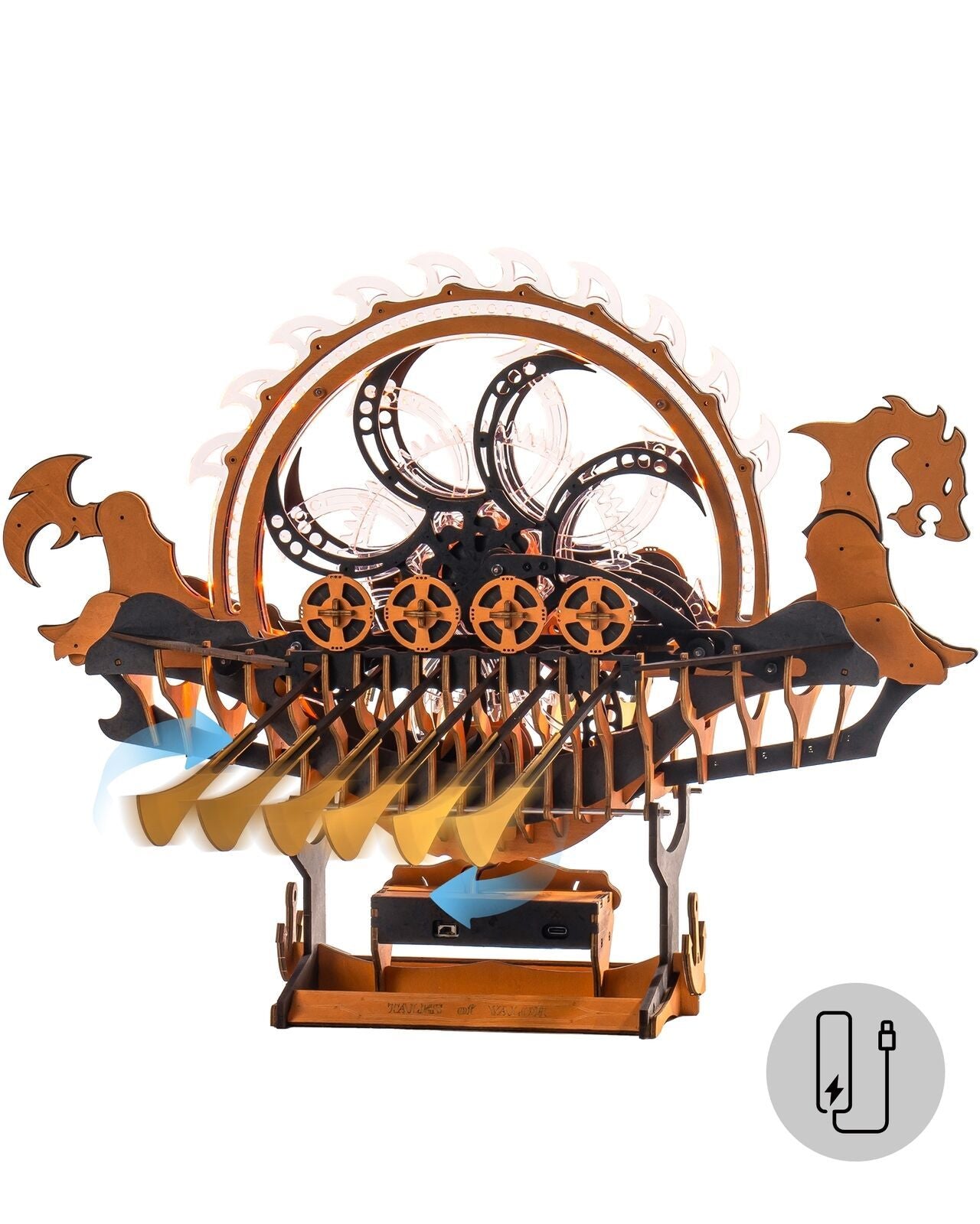 ROKR Dragon Boat Electric Mechanical 3D Wooden Puzzle
