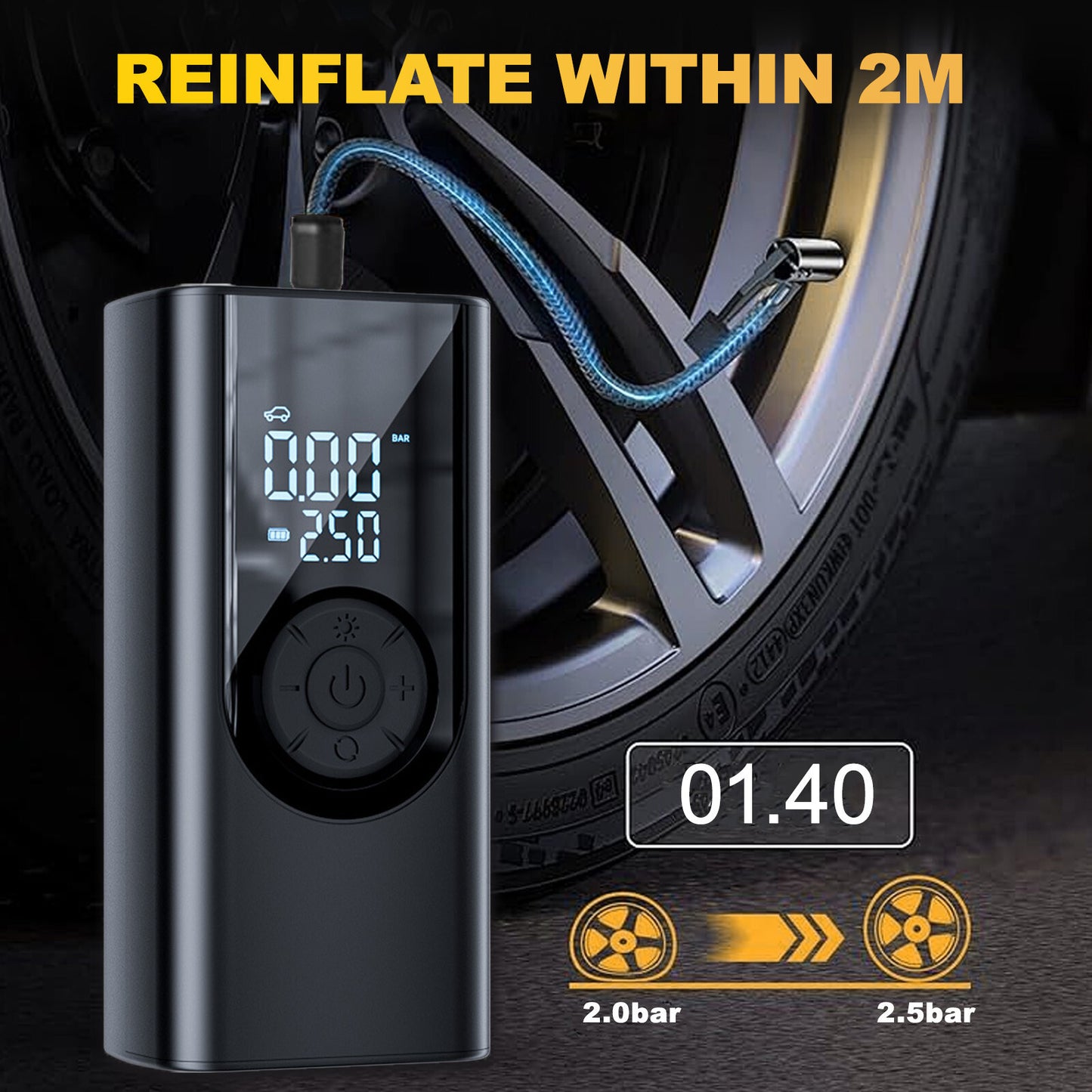 Wireless Digital Tyre Inflator 150PSI