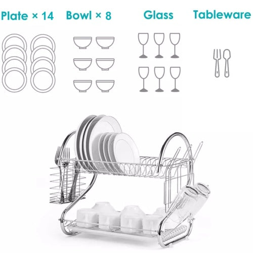 Tier Dish Drainer Rack With Drip Tray
