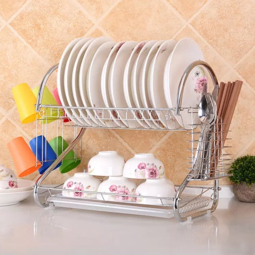 Tier Dish Drainer Rack With Drip Tray