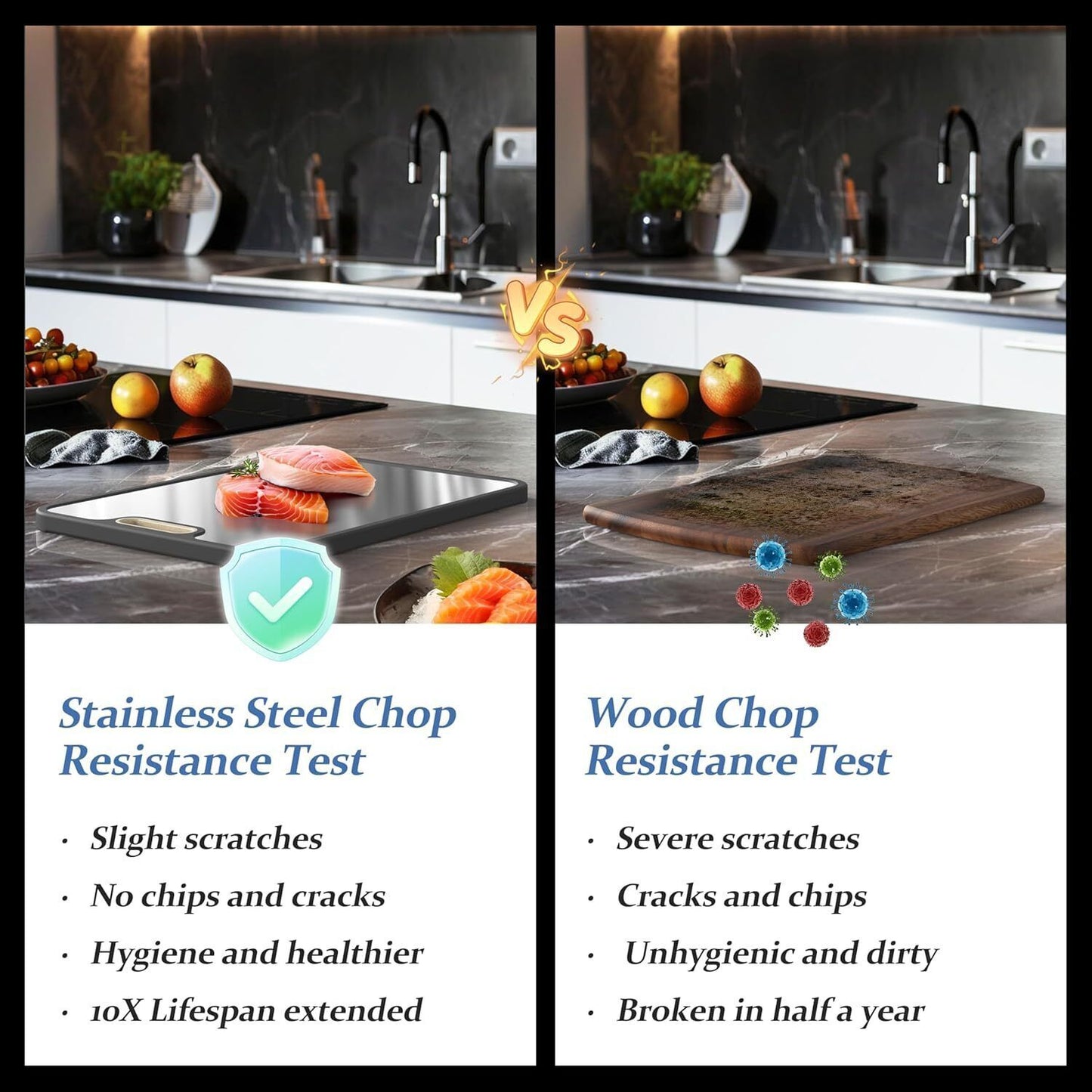 Stainless Cutting Board Double-Sided Titanium