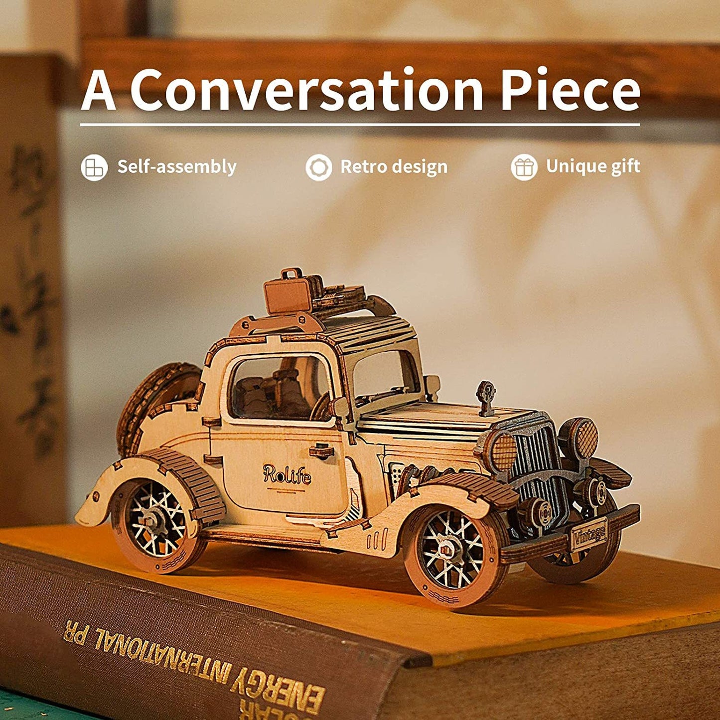 Robotime Rolife Vintage Car Model 3D Wooden Puzzle