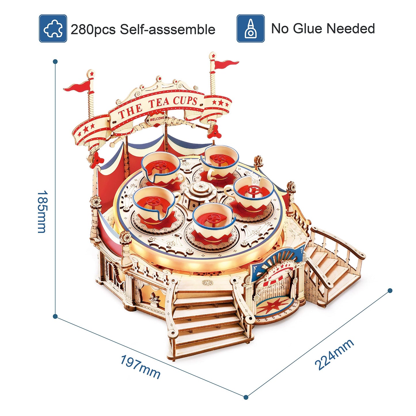 Robotime Music Box Building Block Amusement Park